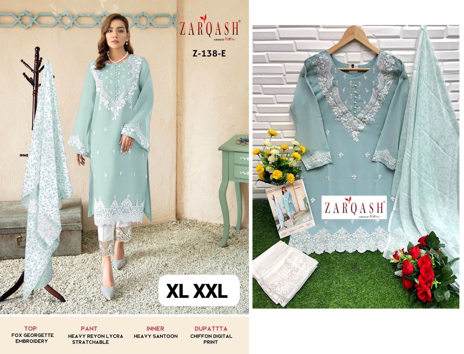 Z-138E Zarqash Pakistani Readymade Suits