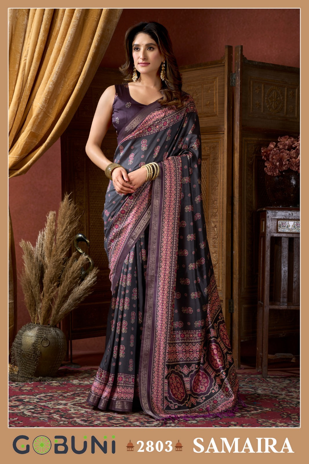 2803 Samaira Gobuni Cluster Digital Sarees