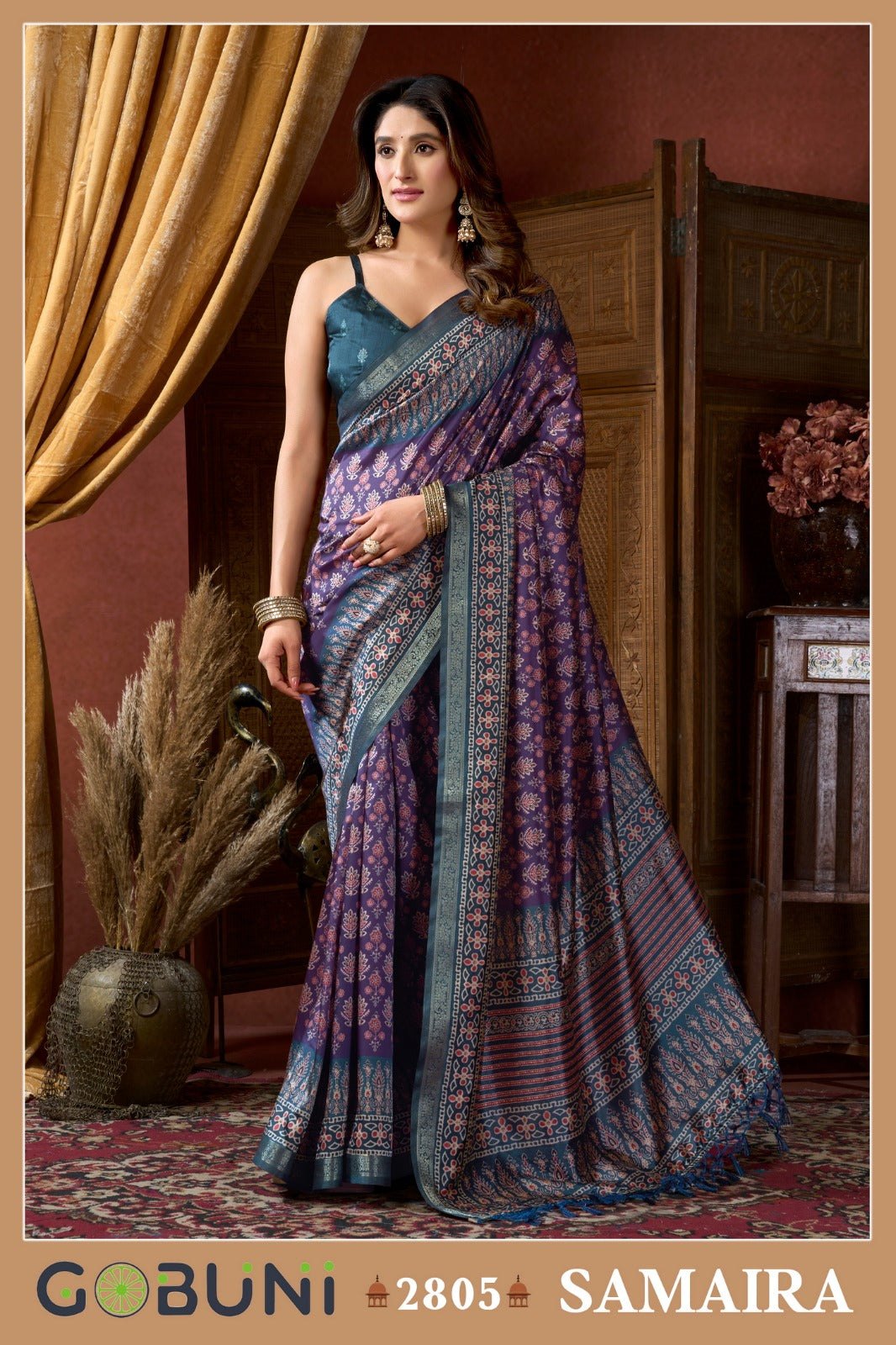 2805 Samaira Gobuni Cluster Digital Sarees