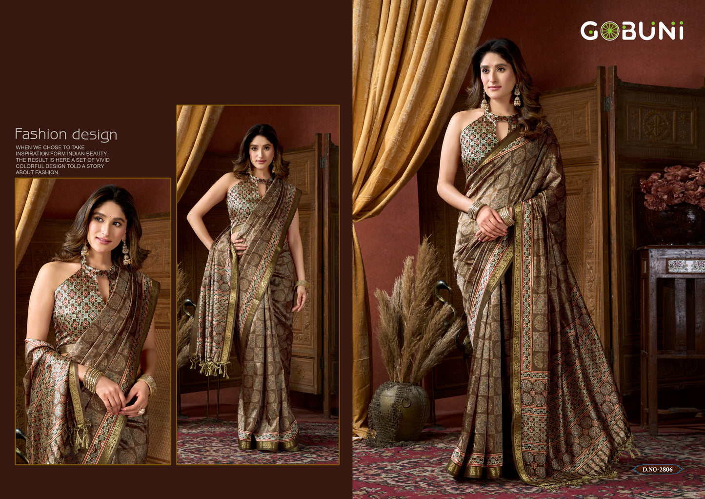 2806 Samaira Gobuni Cluster Digital Sarees