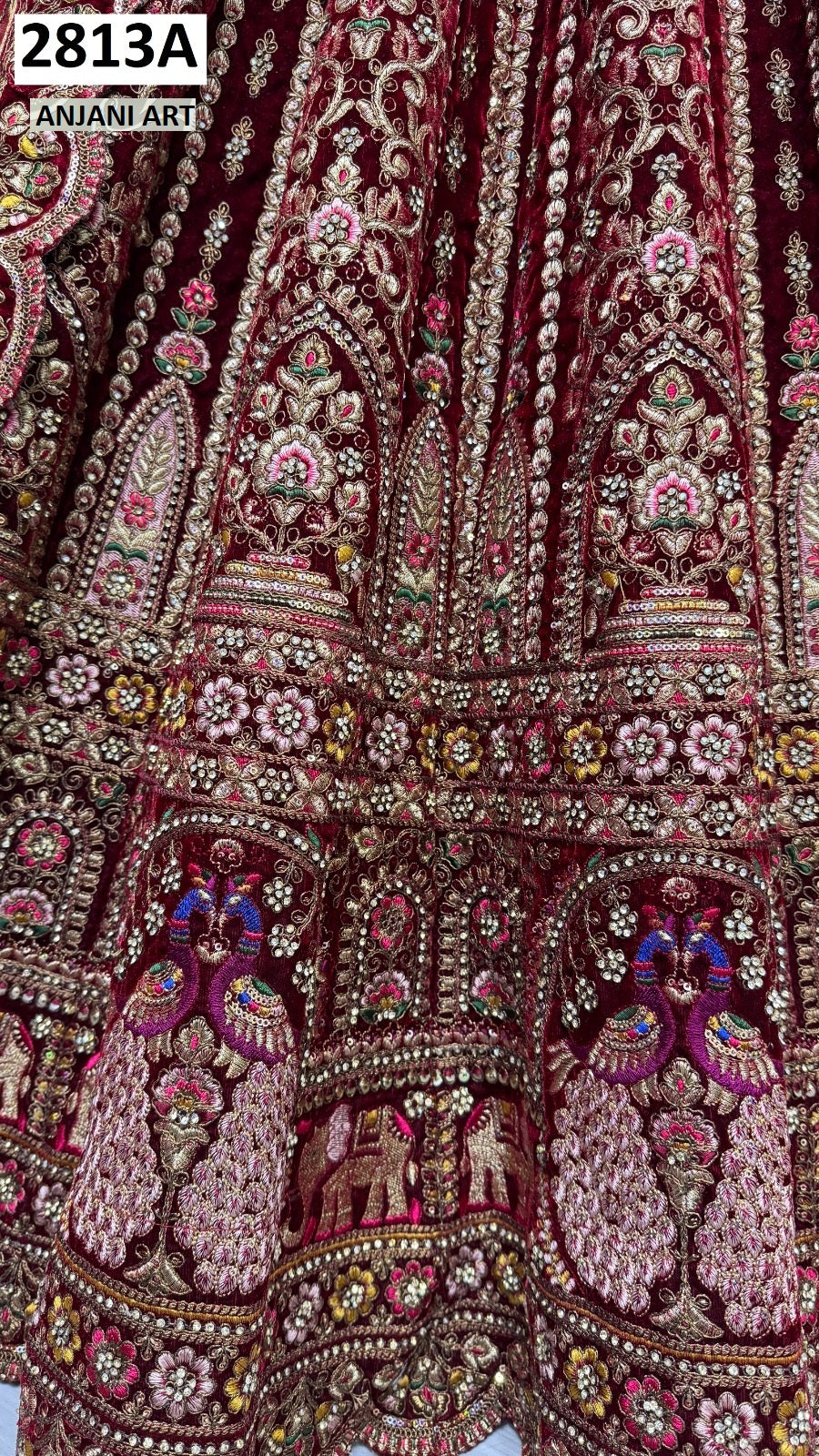 2813A Anjani Art Velvet Lehenga Choli