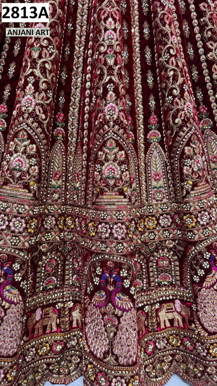 2813A Anjani Art Velvet Lehenga Choli