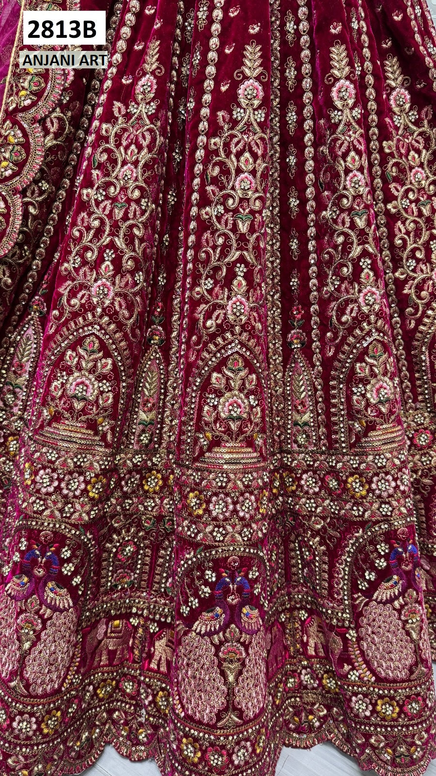 2813B Anjani Art Velvet Lehenga Choli