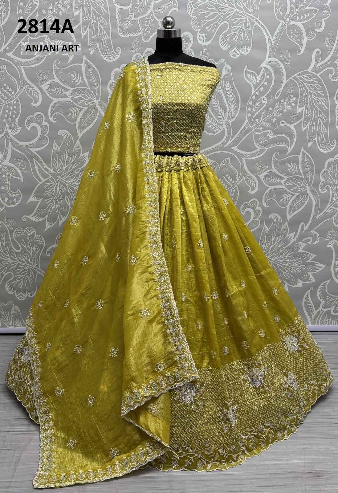 2814A Anjani Art Gold Crush Lehenga Choli