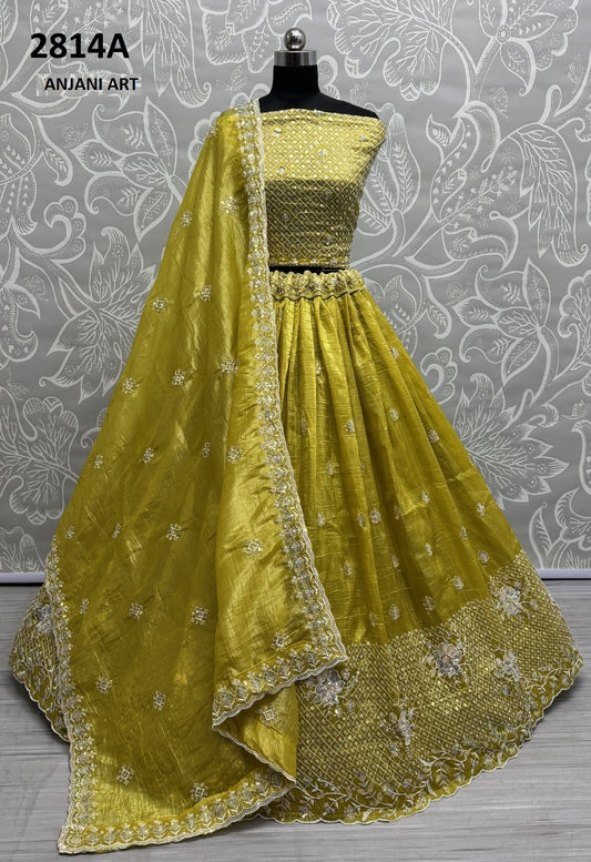 2814A Anjani Art Gold Crush Lehenga Choli