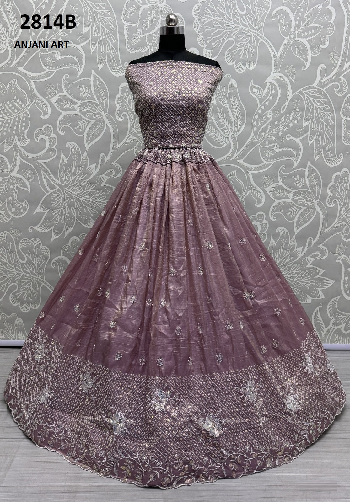 2814B Anjani Art Gold Crush Lehenga Choli