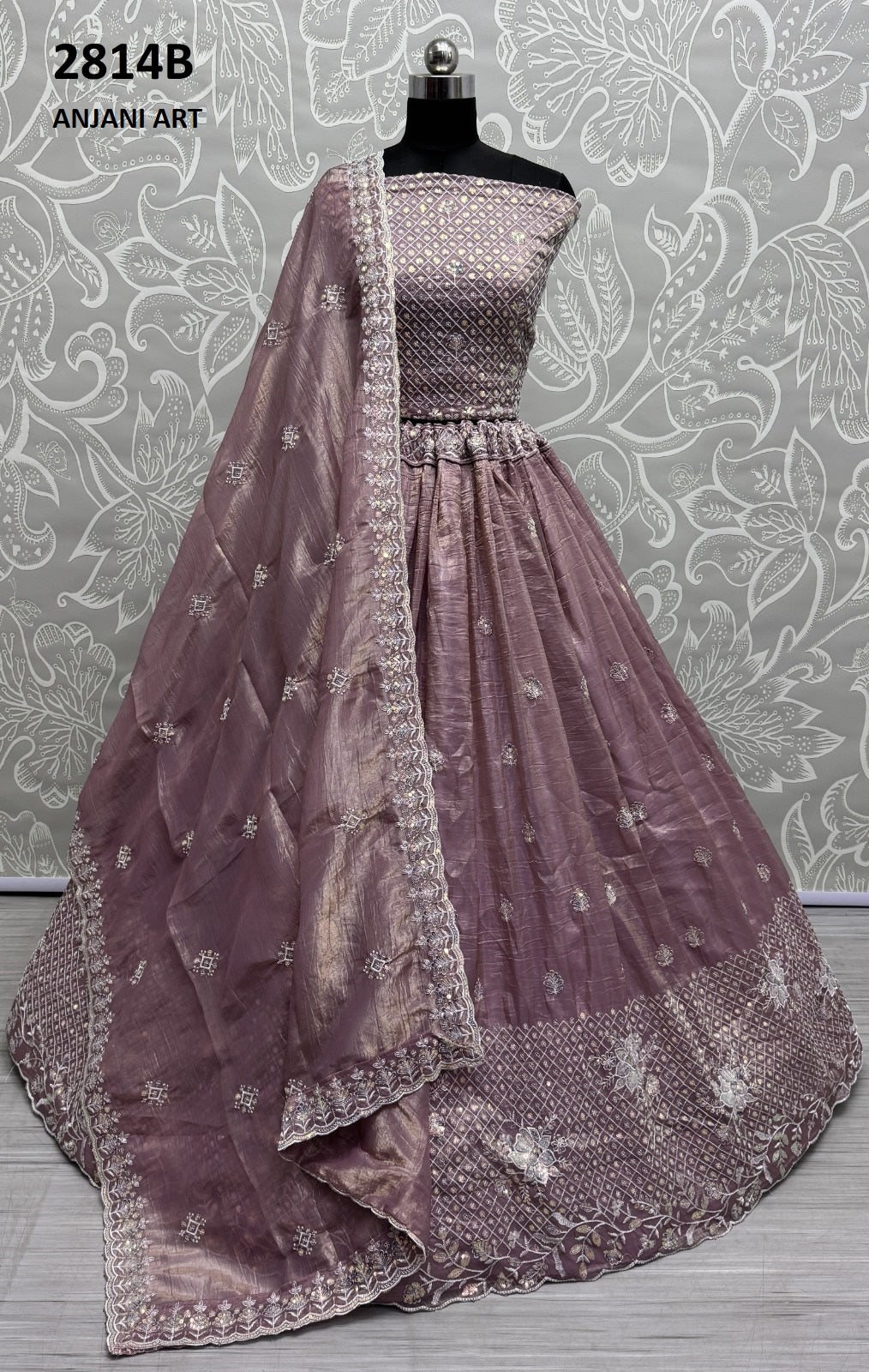 2814B Anjani Art Gold Crush Lehenga Choli