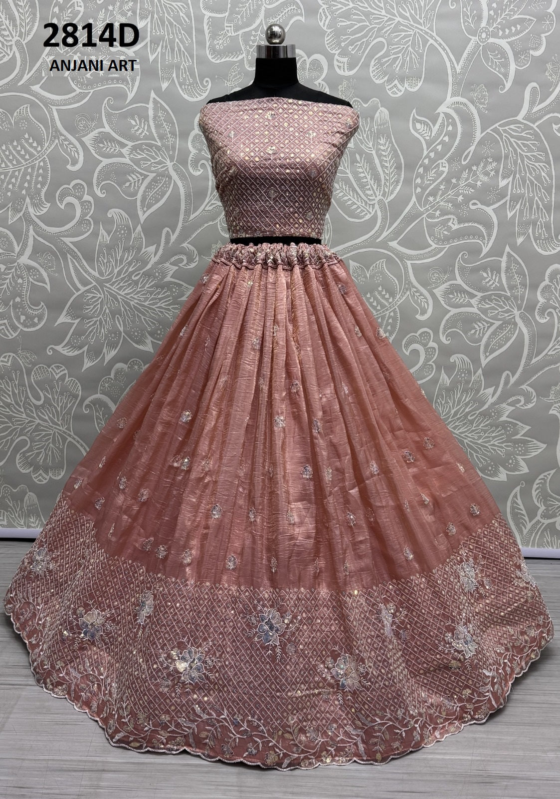 2814D Anjani Art Gold Crush Lehenga Choli