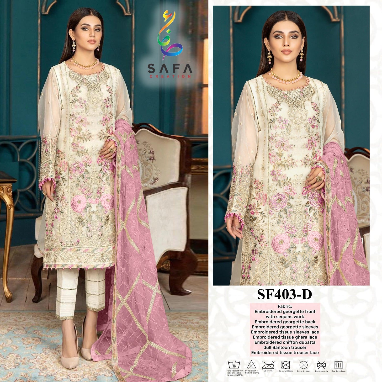 403-D Safa Creation Pakistani Readymade Suits