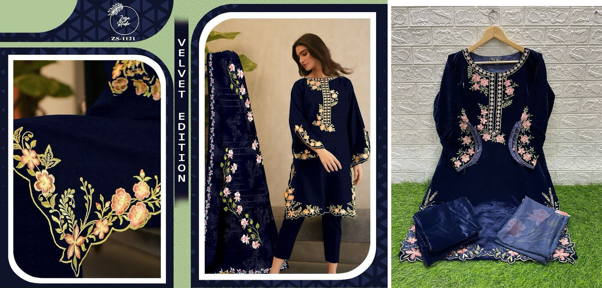 1121 Navy Blue Zoya Studio Pakistani Readymade Suits