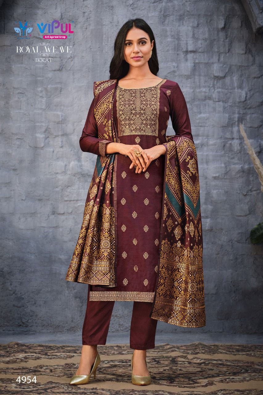 4954 Royal Weave Ikkat Vipul Unstitched Suits