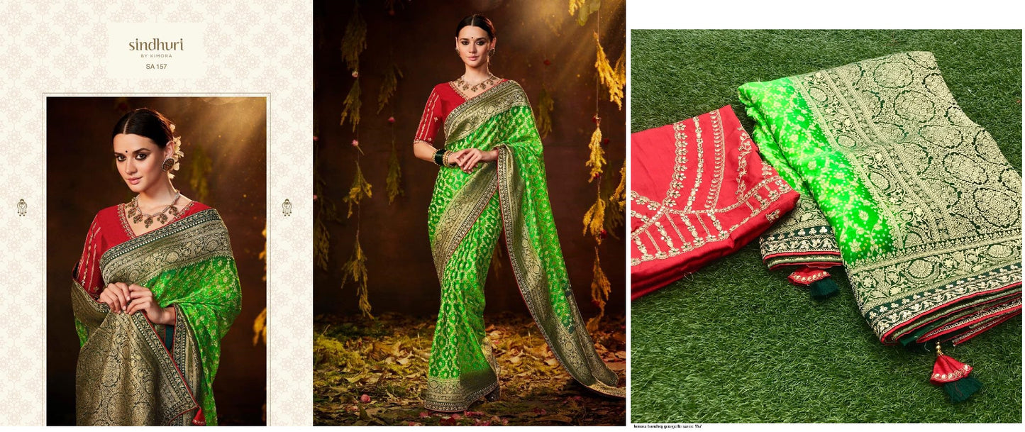 157 Bandhej Kimora Sarees