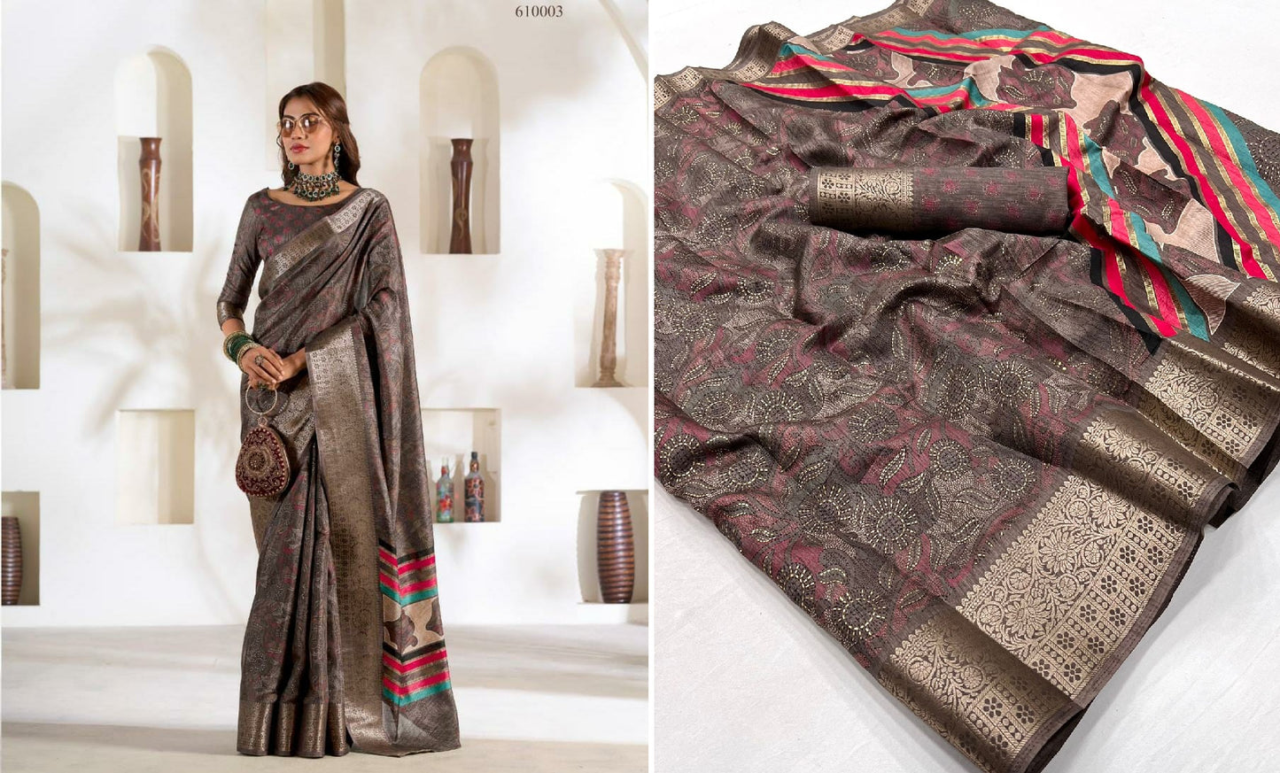 610003 Violet Silk Rajpath Sarees