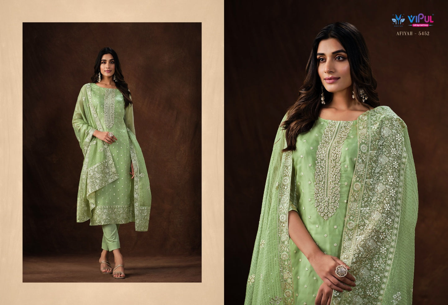 5452 Afiyah Vipul Unstitched Suits