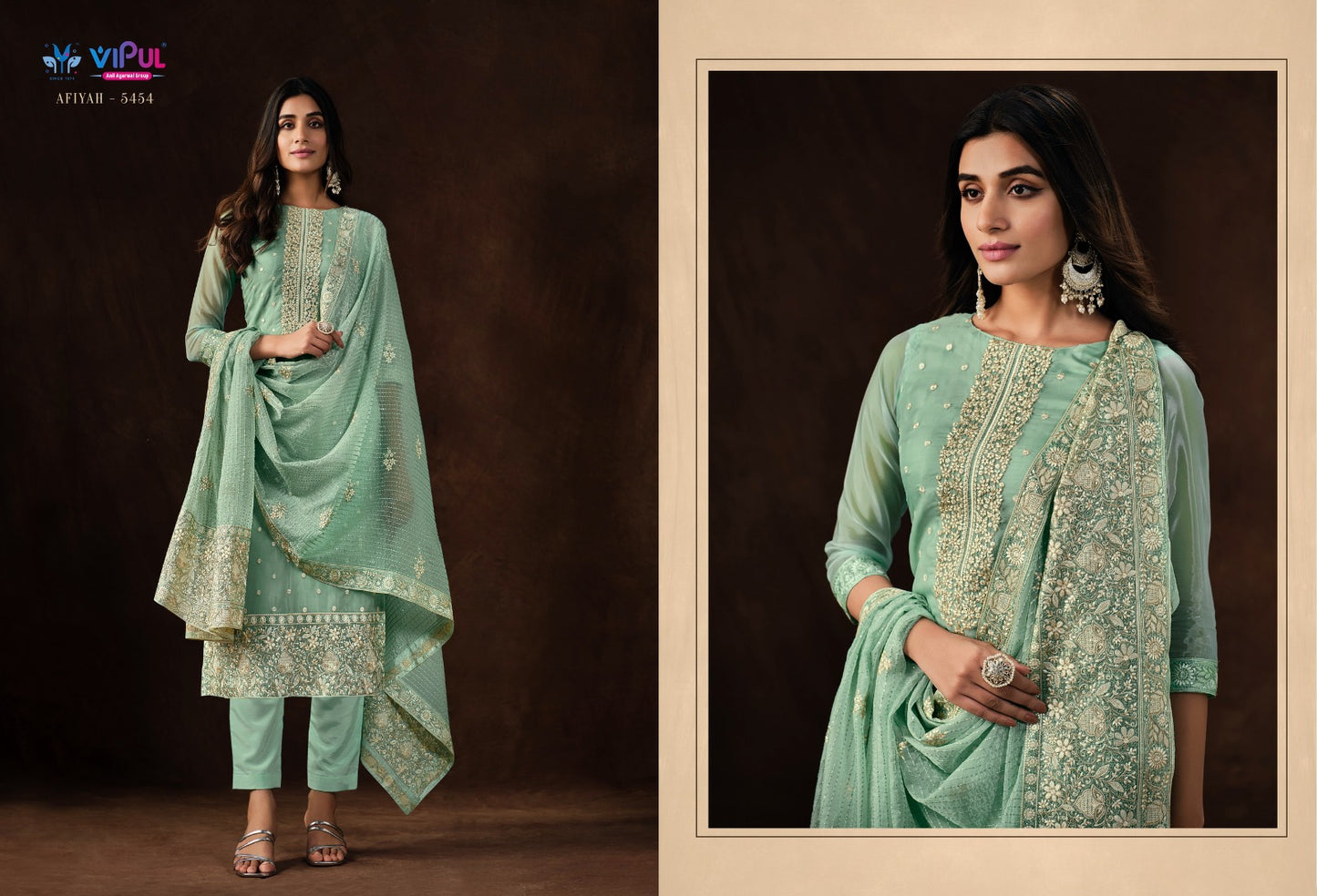 5454 Afiyah Vipul Unstitched Suits