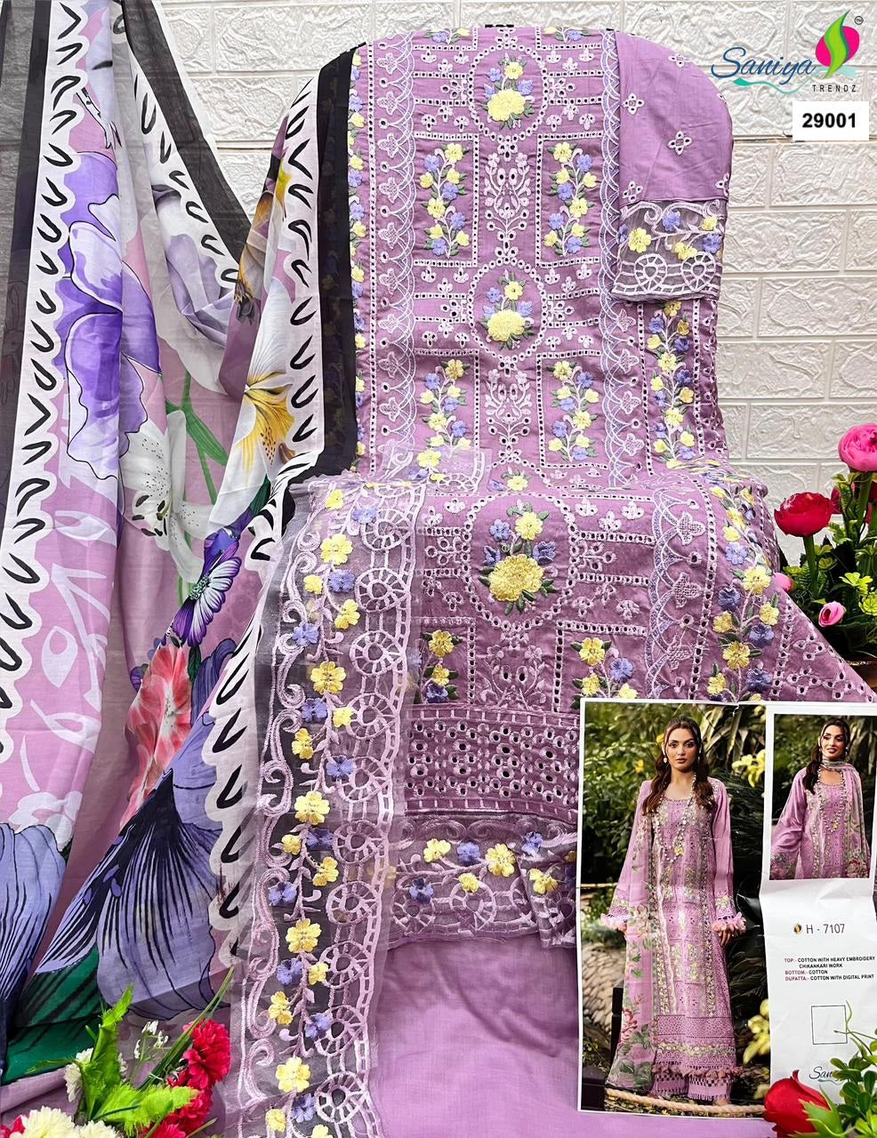 29001 Adan Libas Chikankari 29 Saniya Trendz Embroidered Pakistani Salwar Suits