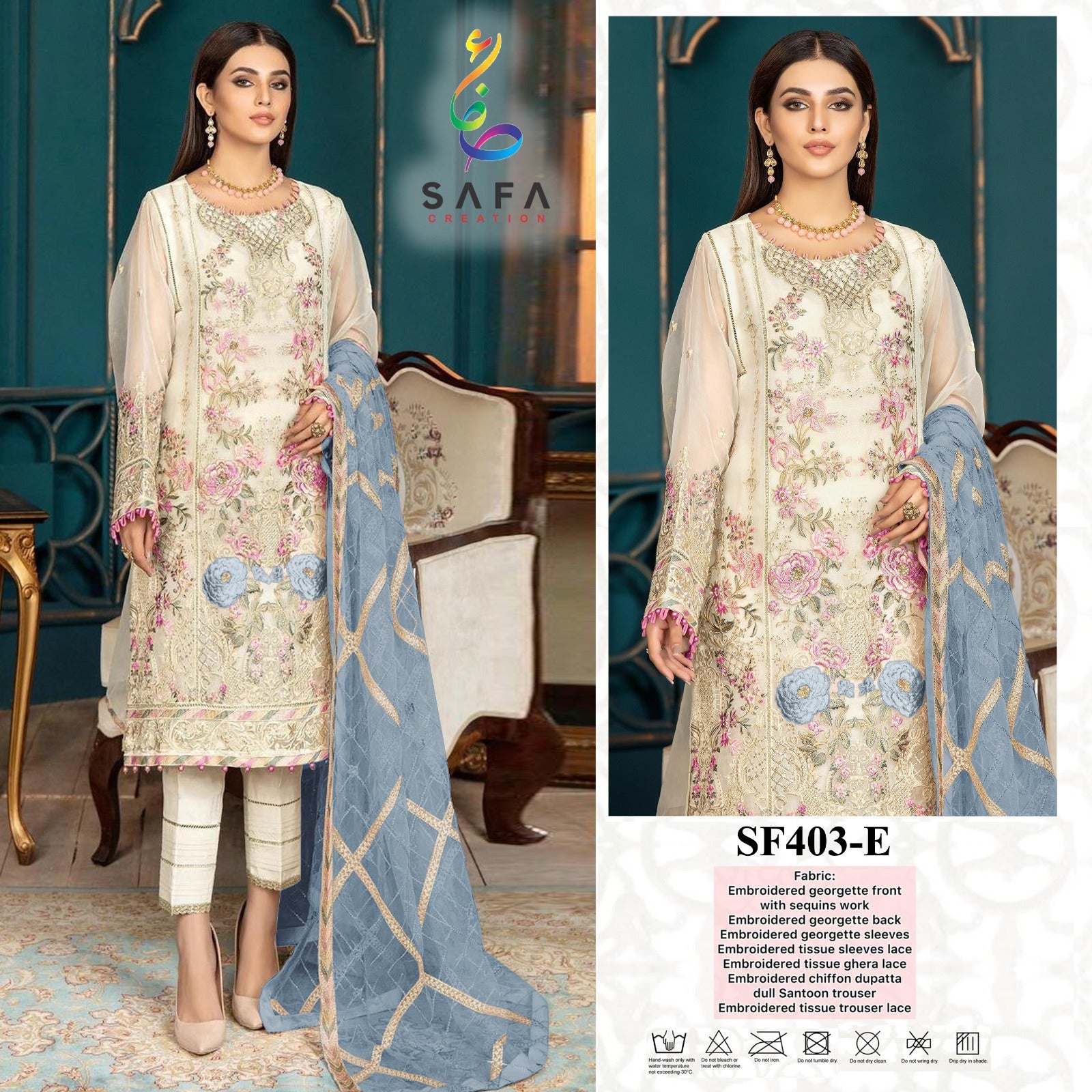 403-E Safa Creation Pakistani Readymade Suits