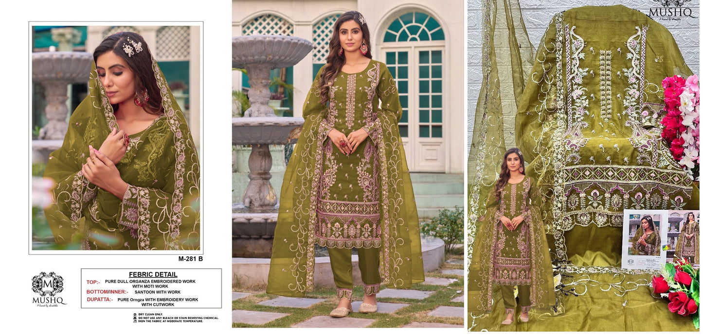 281B Mushq Pakistani Salwar Suits