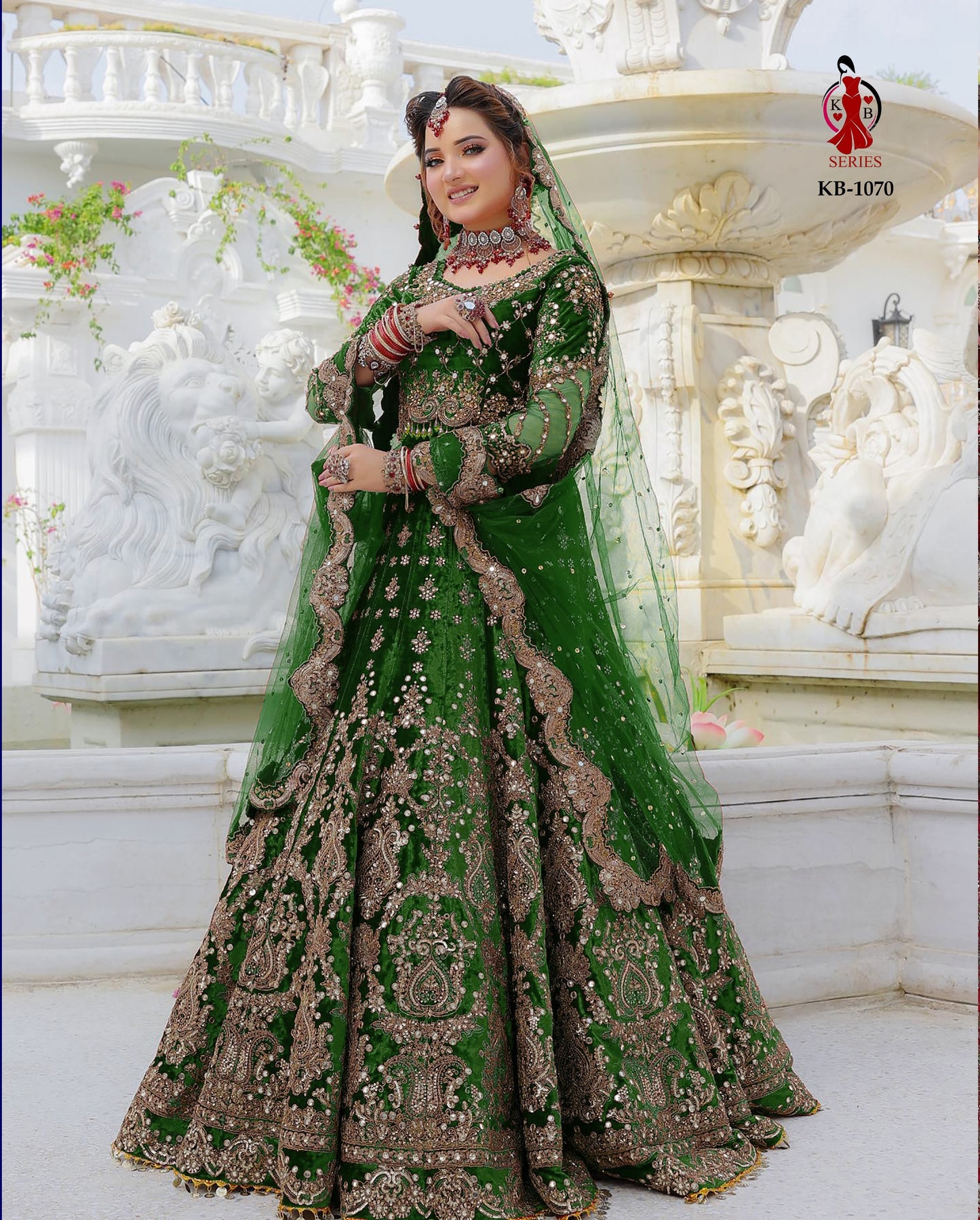 1070 Green Kb Series Lehenga Choli