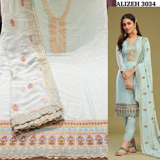 3034 Almora Vol 9 Alizeh Unstitched Suits