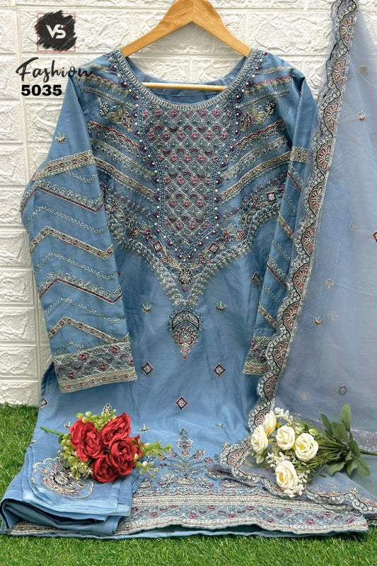 5035 Sky Blue Vs Fashion Pakistani Readymade Suits