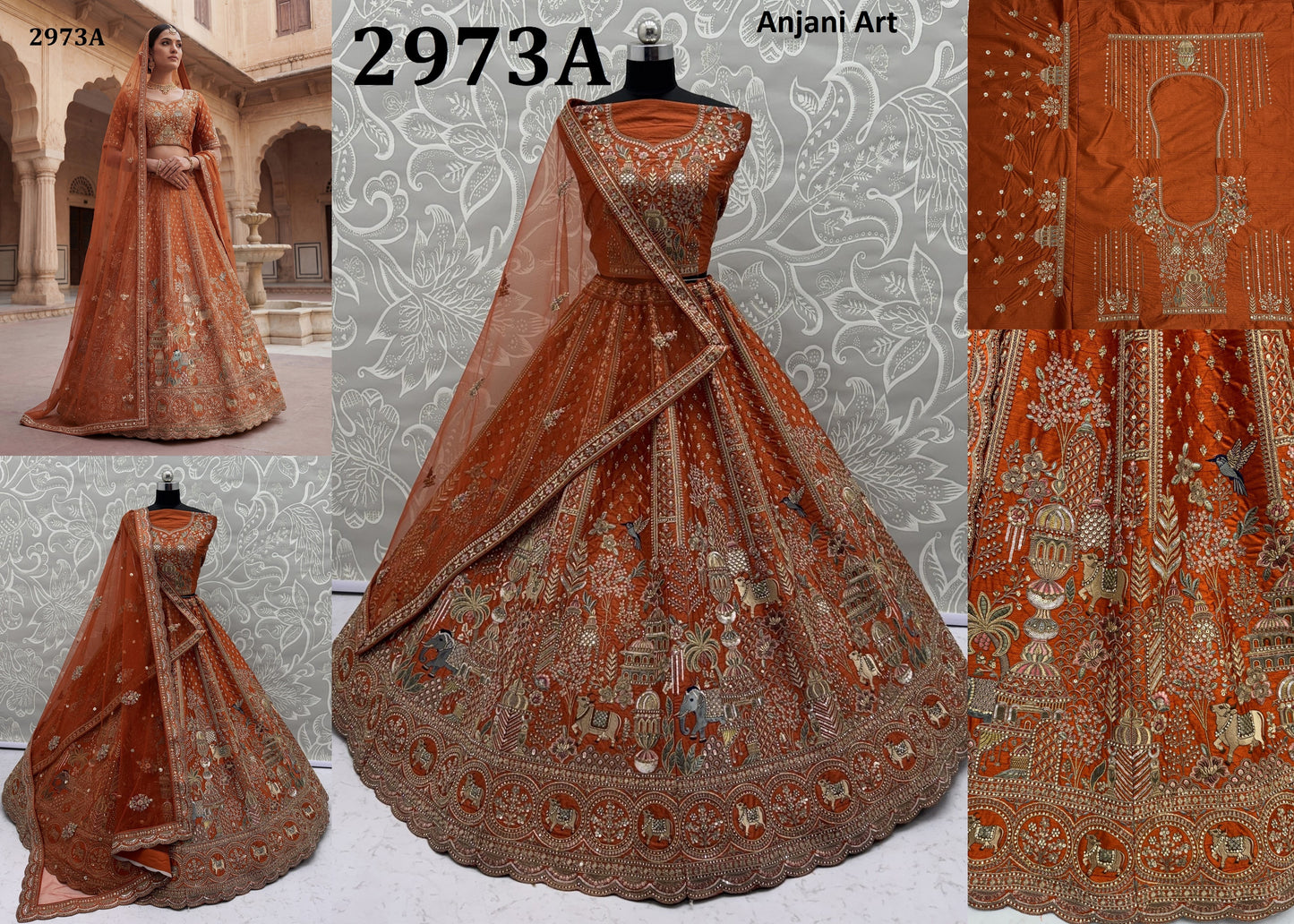2973-A Anjani Art Silk Bridal Lehenga Choli