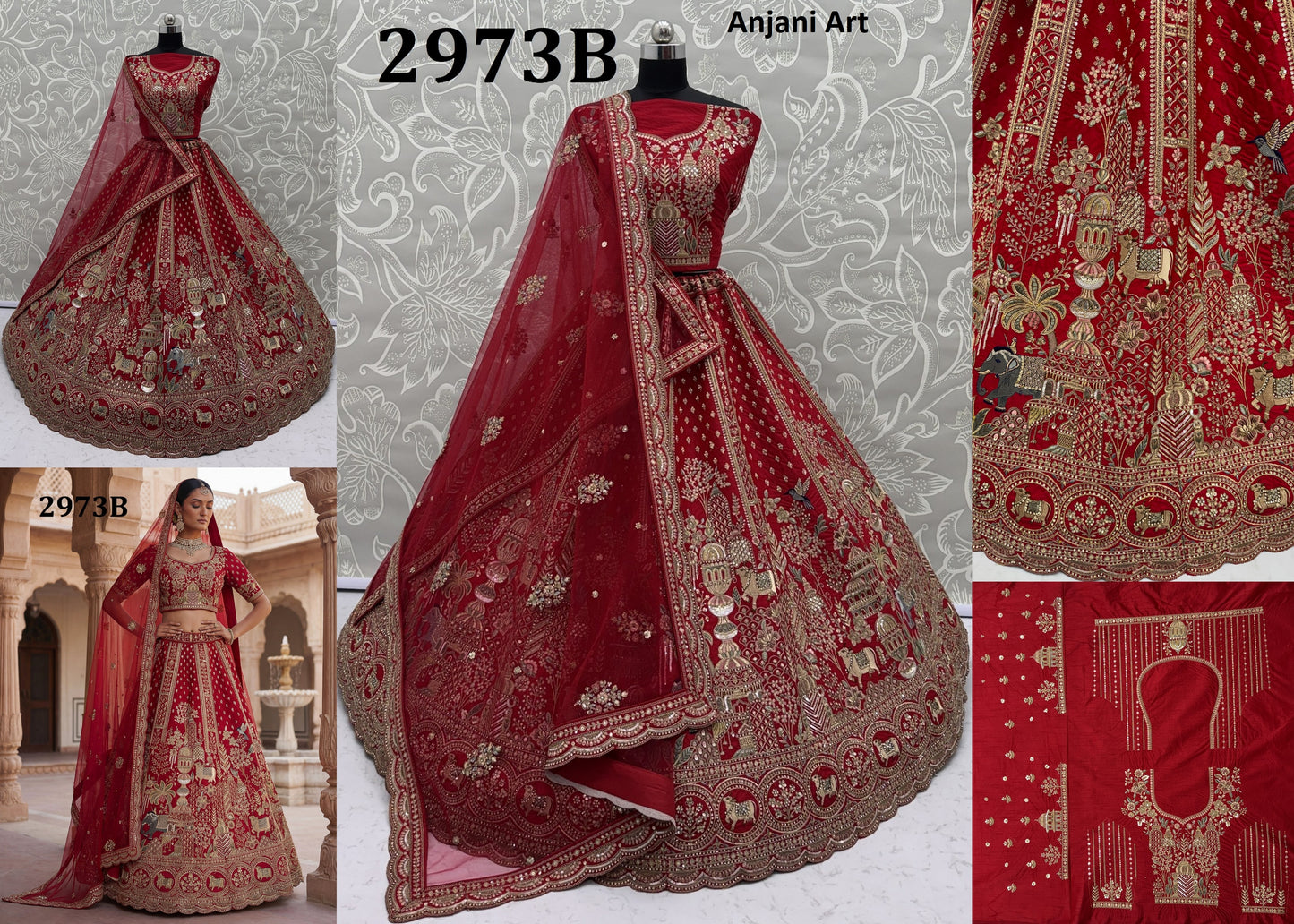 2973-B Anjani Art Silk Bridal Lehenga Choli