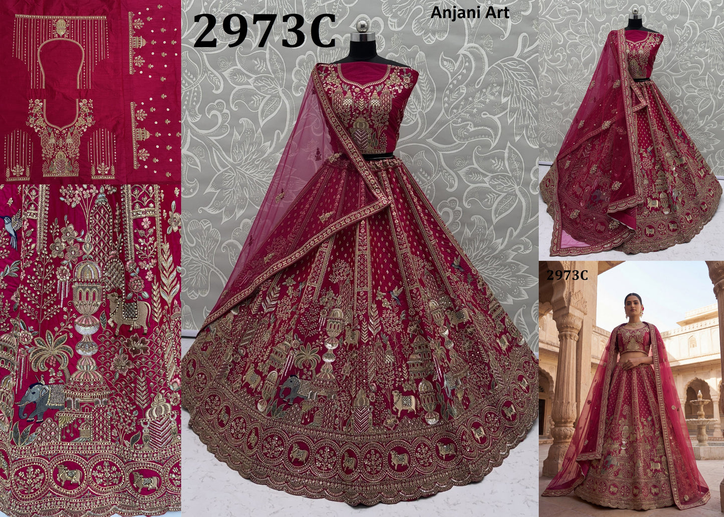 2973-C Anjani Art Silk Bridal Lehenga Choli
