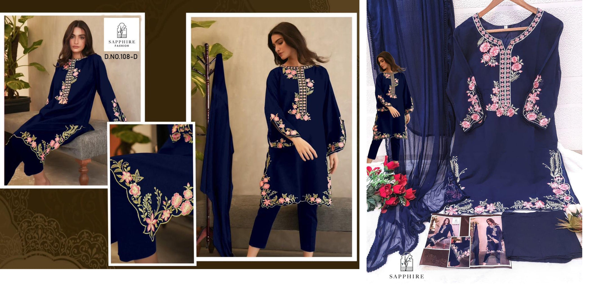 108 Blue Sapphire Pakistani Readymade Suits