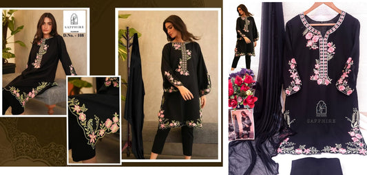 108 Black Sapphire Pakistani Readymade Suits