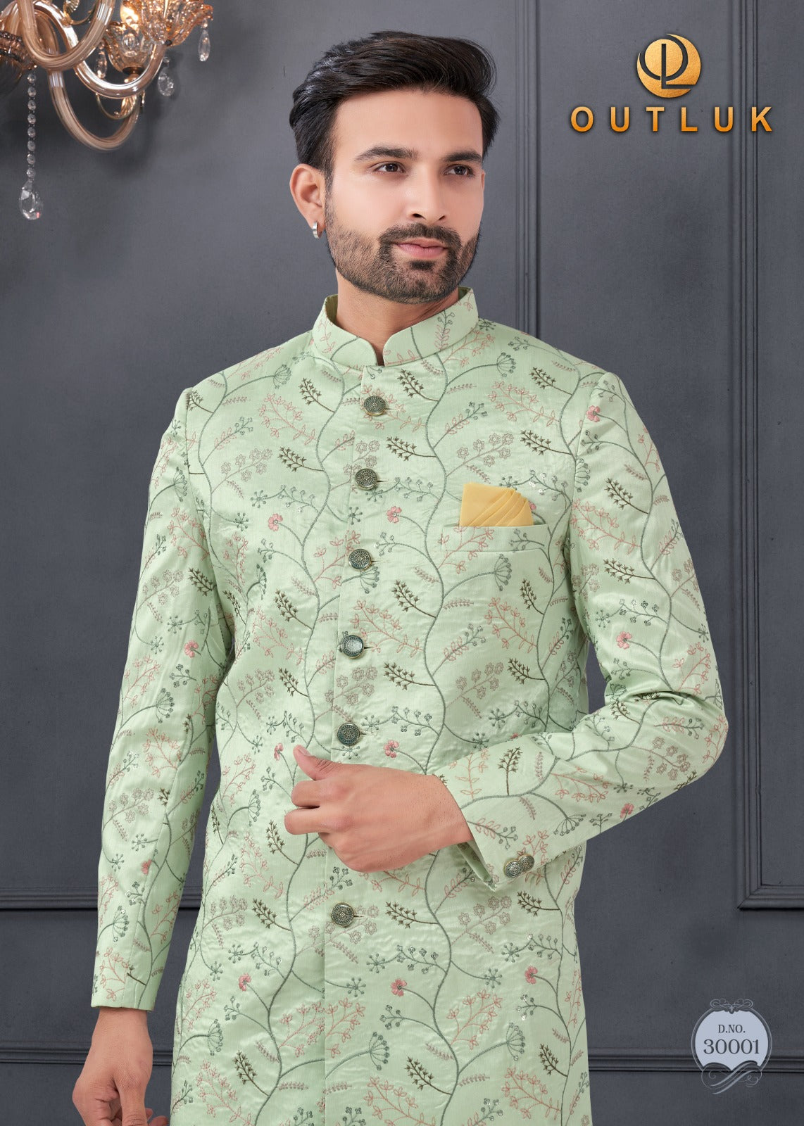 30001 Wedding Collection Vol 30 Outluk Embroidery Mens Kurta Pyjama