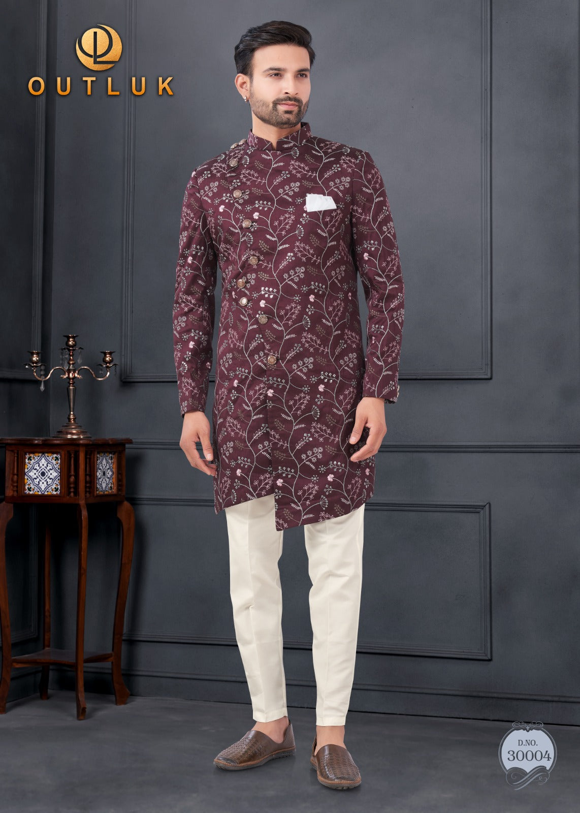 30004 Wedding Collection Vol 30 Outluk Embroidery Mens Kurta Pyjama