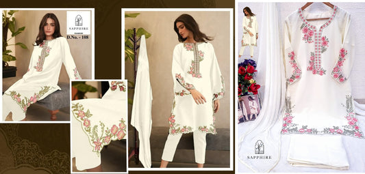 108 White Sapphire Pakistani Readymade Suits