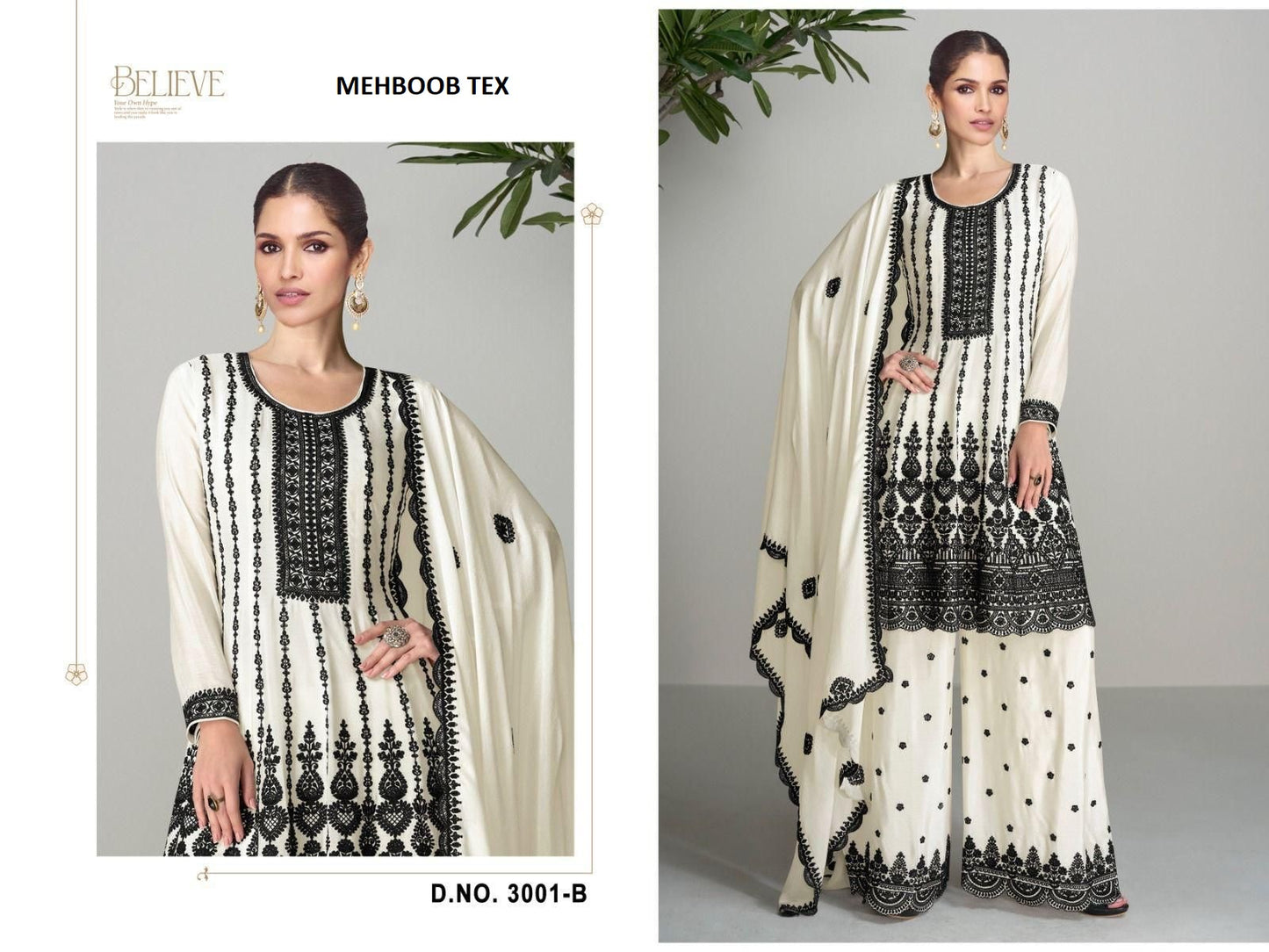 3001B Mehboob Tex Embroidery Pakistani Salwar Suits