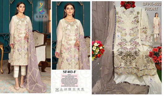 403-F Safa Creation Pakistani Readymade Suits