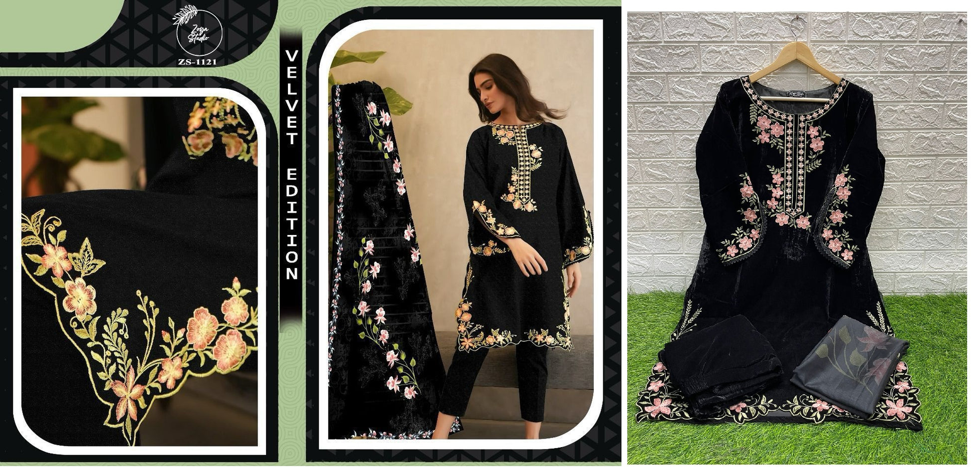 1121 Black Zoya Studio Pakistani Readymade Suits