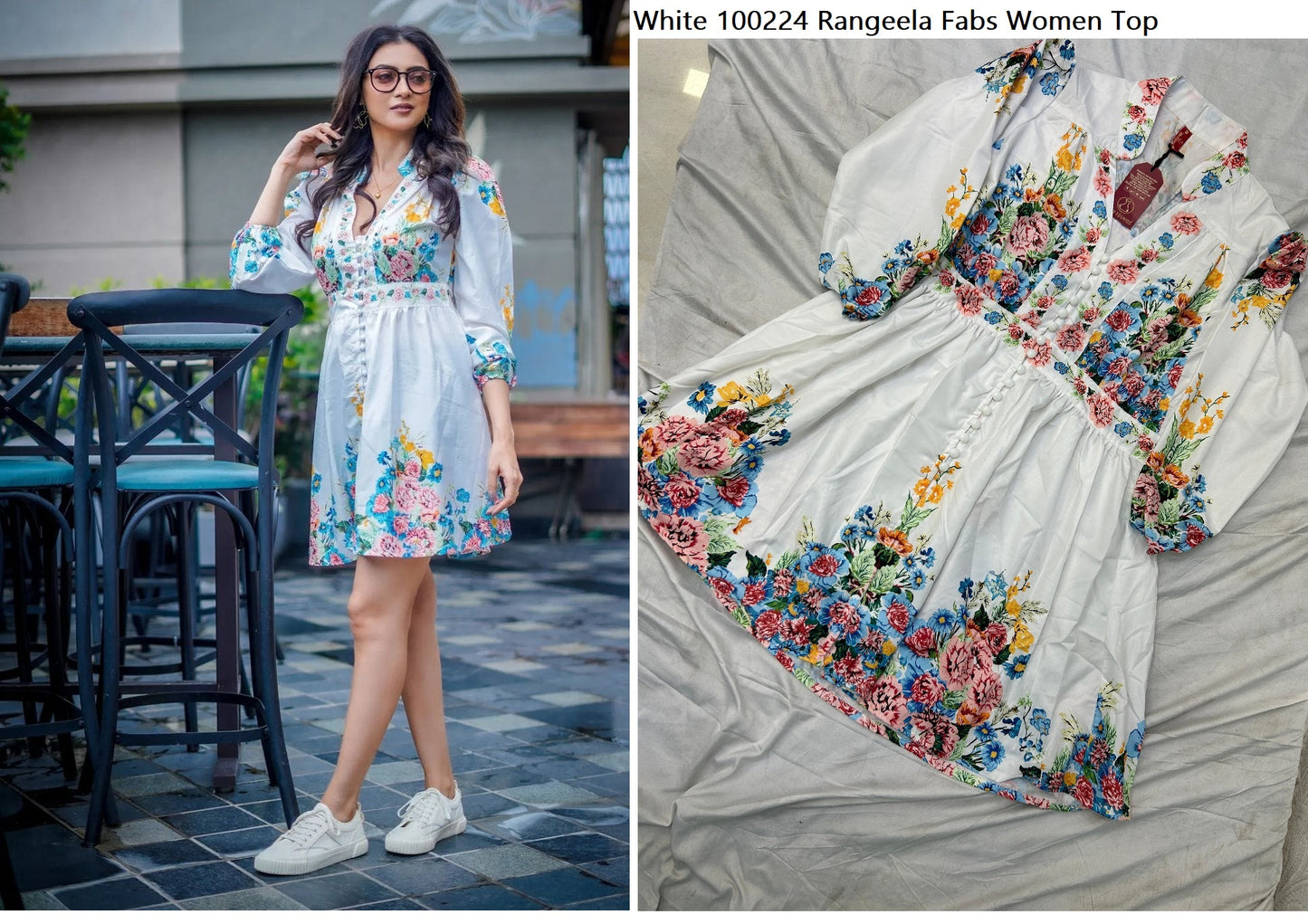 White 100224 Rangeela Fabs Women Top