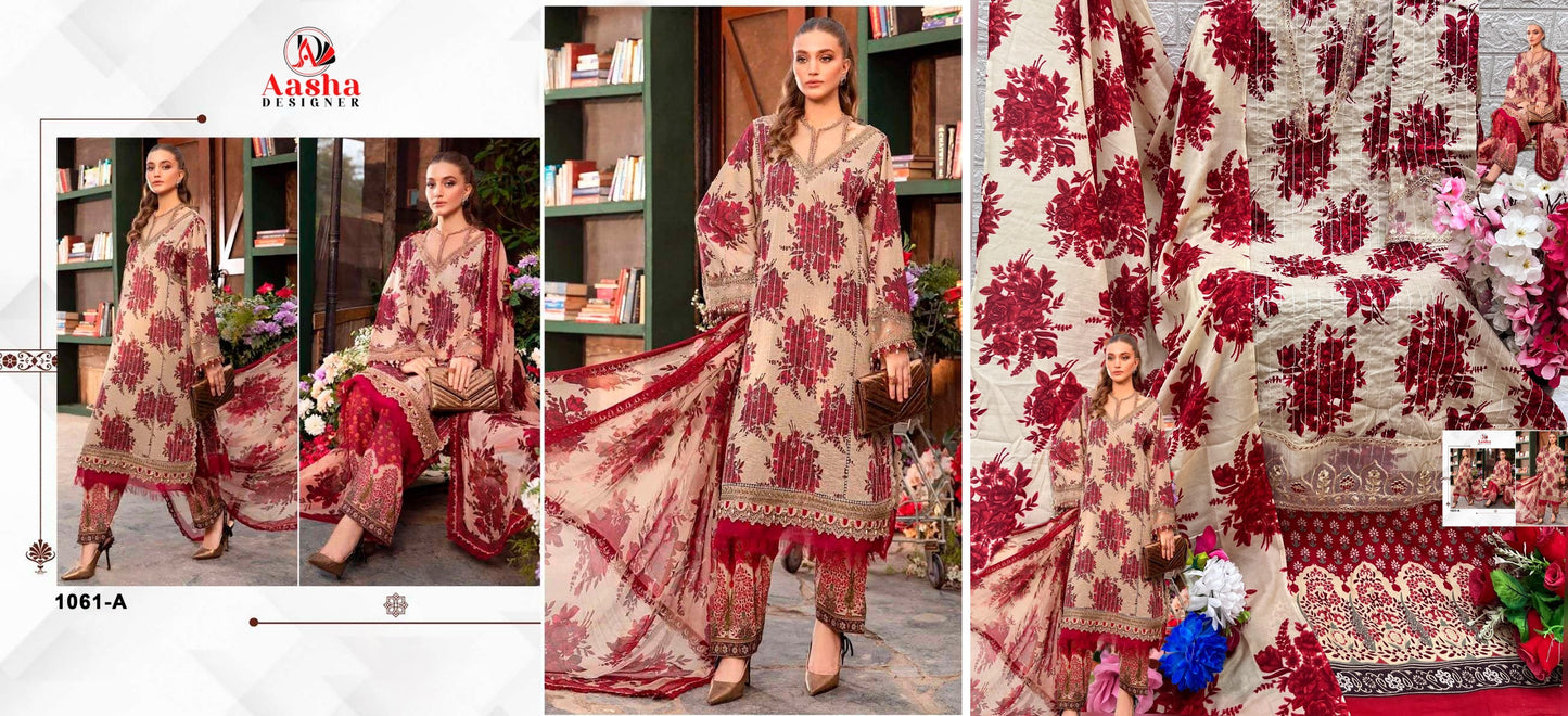1061A Aasha Designer Pakistani Salwar Suits