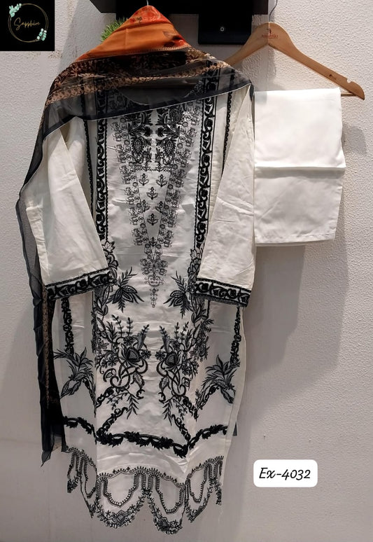 Ex-4032 White Sapphire Pakistani Readymade Suits