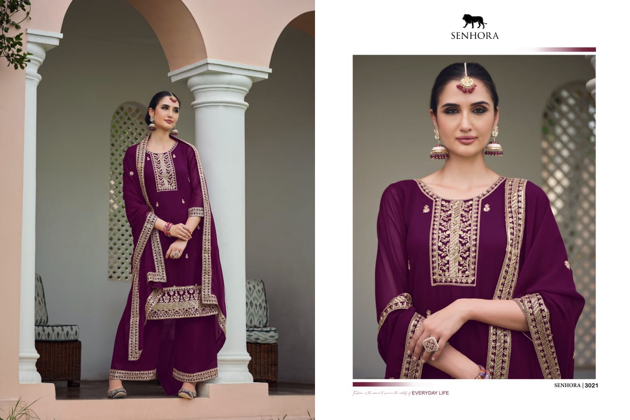 3021 Amyra Senhora Real Georgette Unstitched Suits