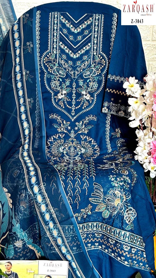 3043 Zarqash Embroidery Pakistani Readymade Suits