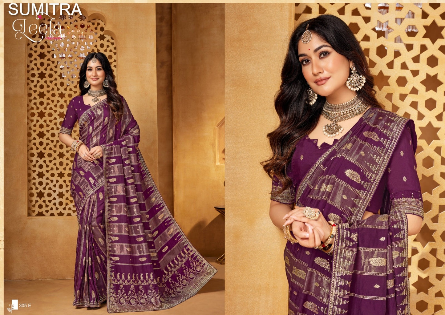305-E Bhavna Leela Sumitra Viscose Sarees