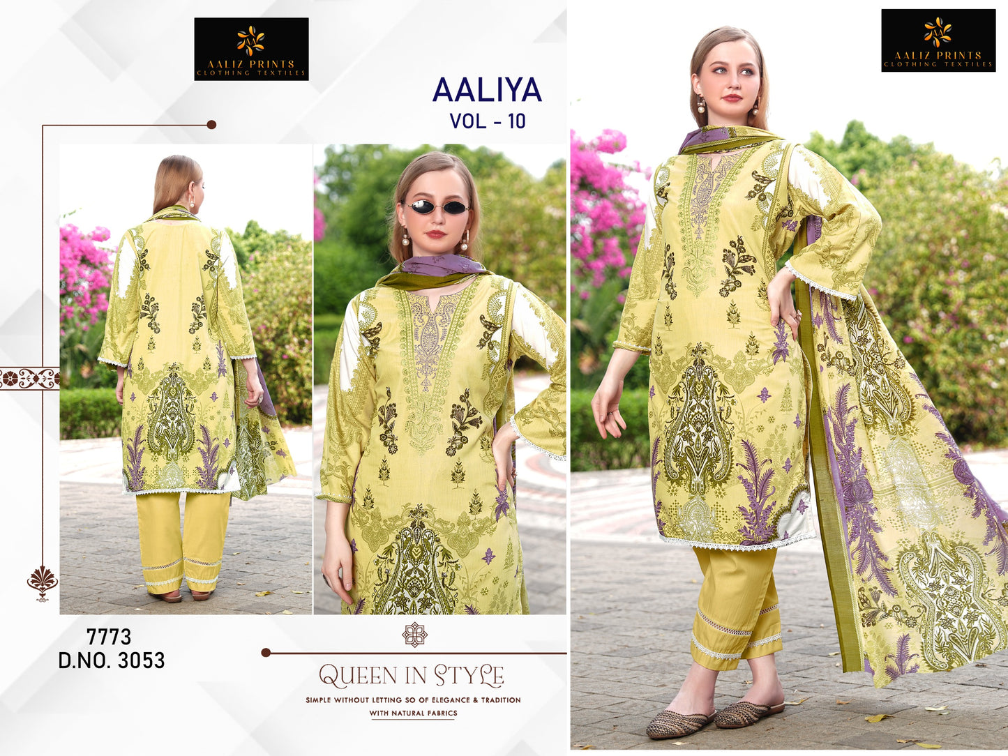 3053 Aaliya Vol 10 Aaliz Print Printed Karachi Unstitched Suits