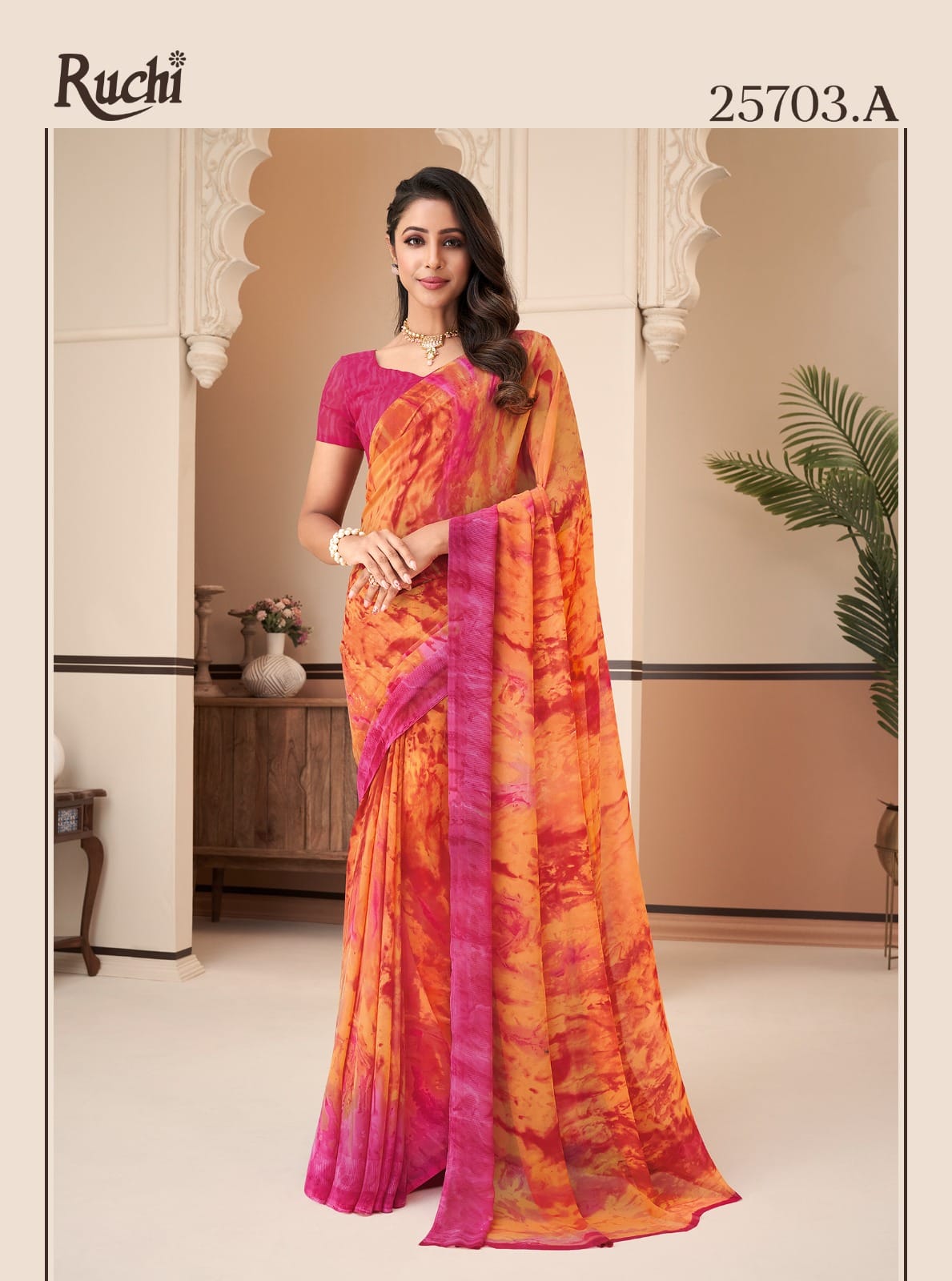 25703A Ragaa Georgette Ruchi Sarees