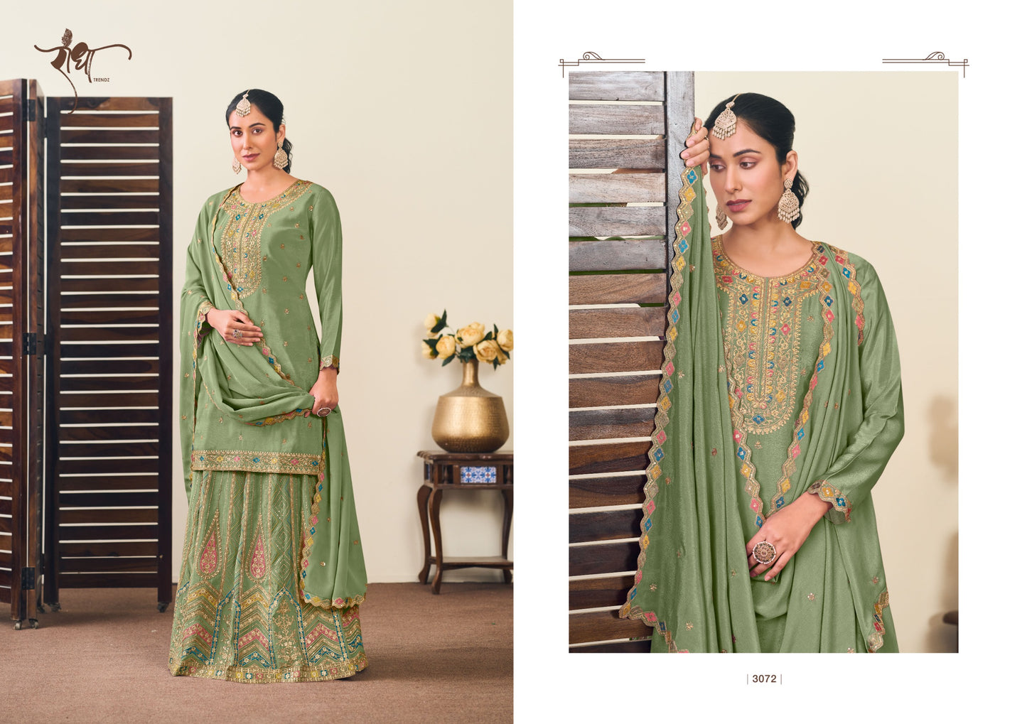 3072 Ghoomar Vol 2 Radha Trendz Premium Chinon Readymade Suits