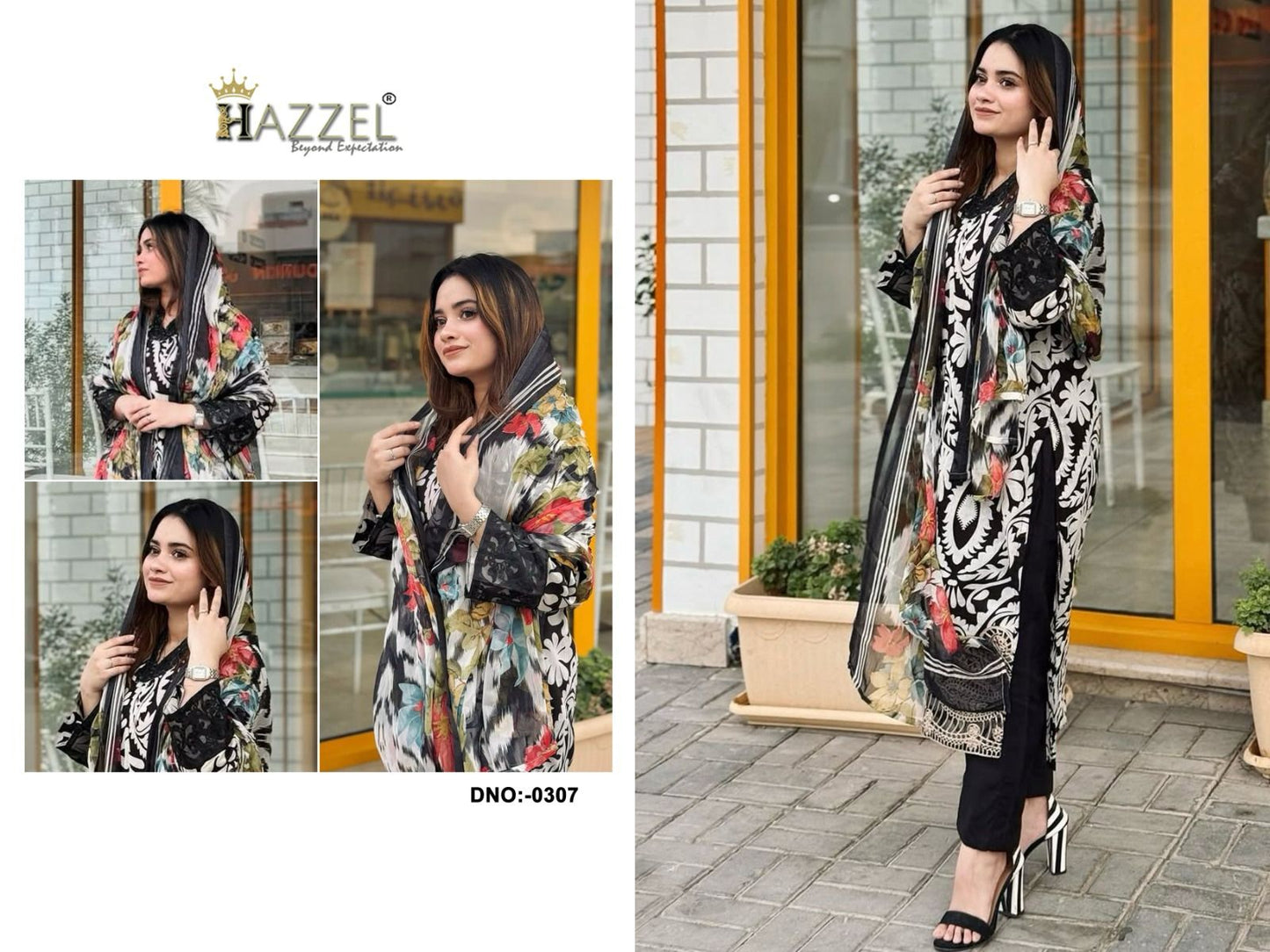 307 Maria B Hazzel Emroidery Pakistani Patch Suits