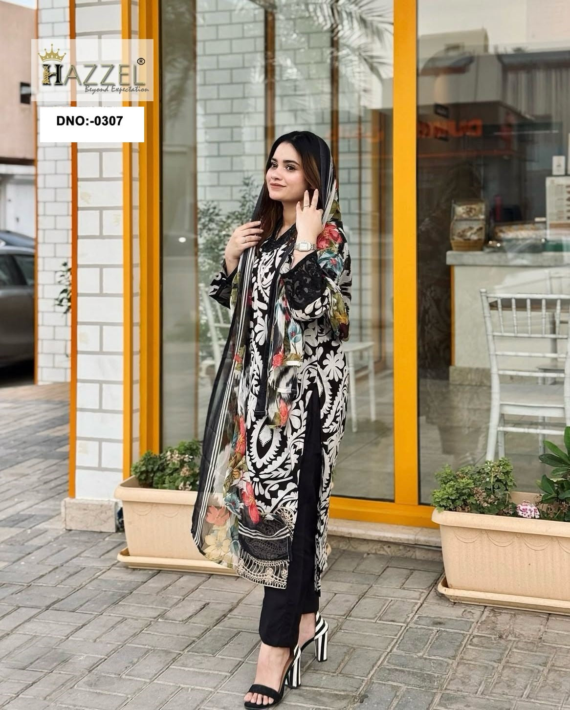 307 Maria B Hazzel Emroidery Pakistani Patch Suits