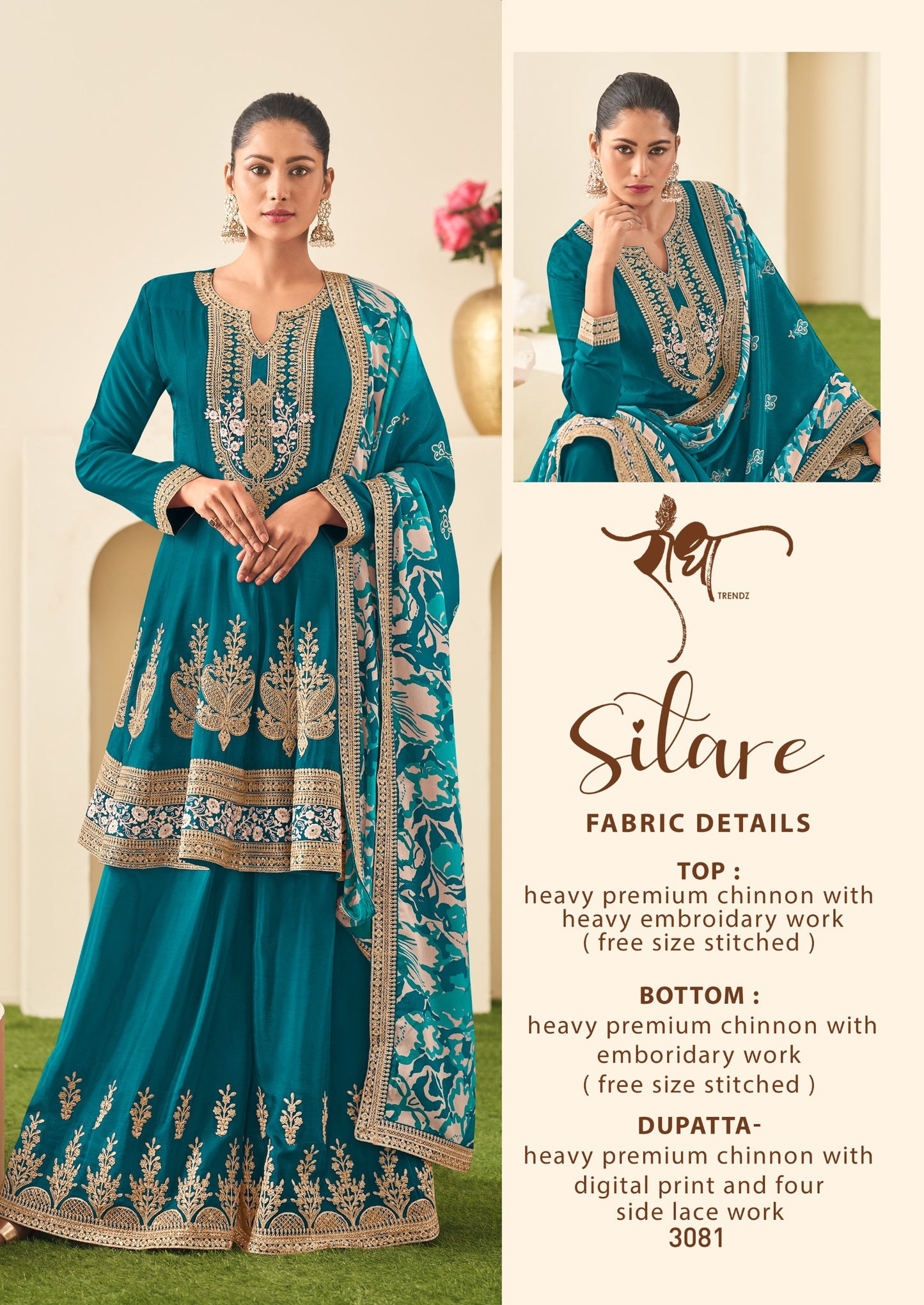 3081 Sitare Radha Trendz Premium Chinon Readymade Suits