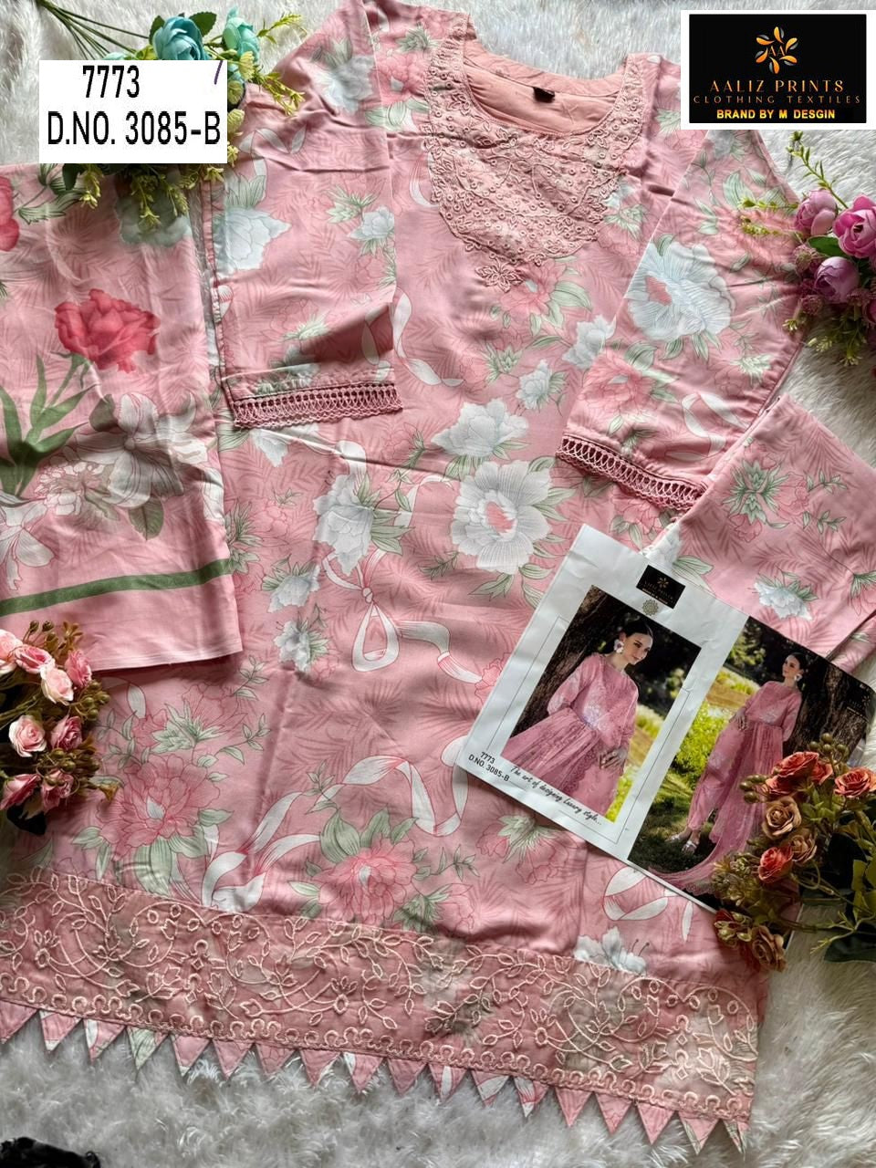 3085-B Aaliz Print Printed Pakistani Patch Suits