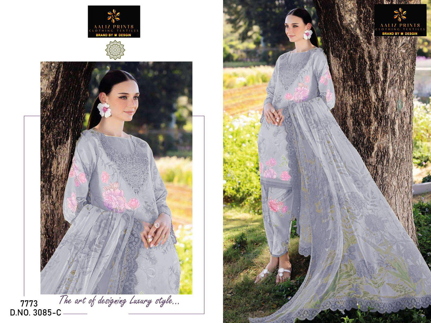 3085-C Aaliz Print Printed Pakistani Patch Suits